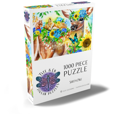 Darstellung des Puzzle Motivs Forest Fawn and Friends Fox squirrel - Sheena Pike 1000 Puzzle Schachtel Ansicht2