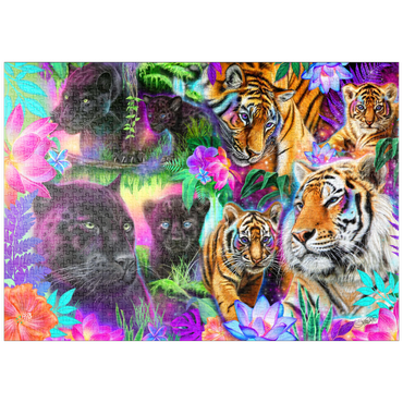 Darstellung des Puzzle Motivs puzzleplate Magical Neon Big Cats - Sheena Pike 1000 Puzzle