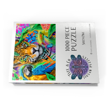 Darstellung des Puzzle Motivs Faces of Nature Macaw Jaguar Toucan - Sheena Pike 1000 Puzzle Schachtel Ansicht3