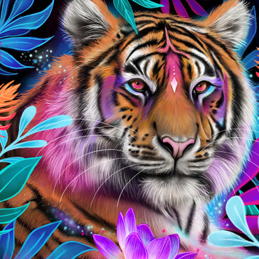 Darstellung des Puzzle Motivs Lotus Dream Tiger - Sheena Pike 500 Puzzle 3D Modell