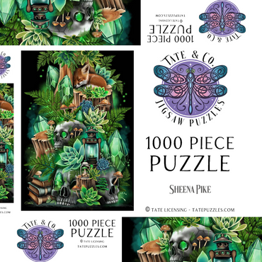 Darstellung des Puzzle Motivs Jade Hollow Baby Fox - Sheena Pike 1000 Puzzle Schachtel 3D Modell