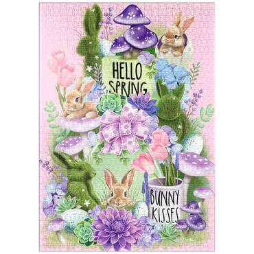 Darstellung des Puzzle Motivs puzzleplate Spring Bunny Bounty Easter - Sheena Pike 1000 Puzzle