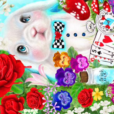 Darstellung des Puzzle Motivs The White Rabbit - Sheena Pike 500 Puzzle 3D Modell