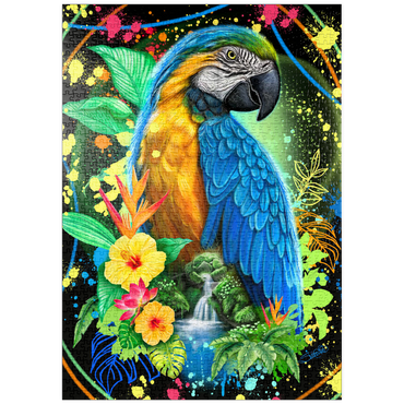 Darstellung des Puzzle Motivs puzzleplate Blue Macaw Animal Spirit - Sheena Pike 1000 Puzzle
