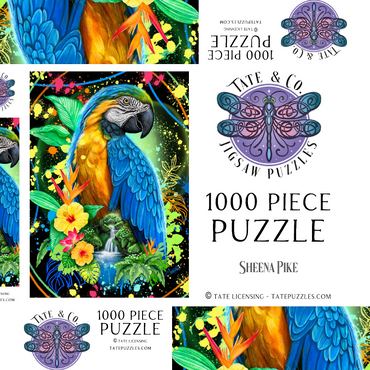 Darstellung des Puzzle Motivs Blue Macaw Animal Spirit - Sheena Pike 1000 Puzzle Schachtel 3D Modell