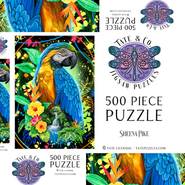 Darstellung des Puzzle Motivs Blue Macaw Animal Spirit - Sheena Pike 500 Puzzle Schachtel 3D Modell