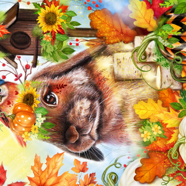 Darstellung des Puzzle Motivs Autumn Greetings Bunny - Sheena Pike 1000 Puzzle 3D Modell