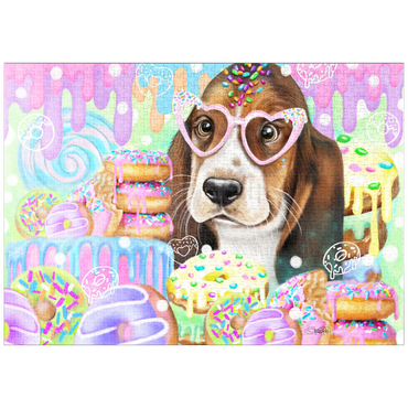 Darstellung des Puzzle Motivs puzzleplate Donut Sweetie Hound Puppy - Sheena Pike 1000 Puzzle
