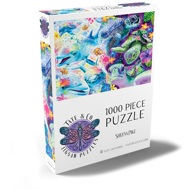 Darstellung des Puzzle Motivs Magical Dolphins and Turtles - Sheena Pike 1000 Puzzle Schachtel Ansicht2