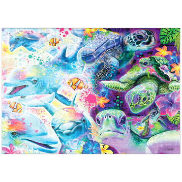 Darstellung des Puzzle Motivs puzzleplate Magical Dolphins and Turtles - Sheena Pike 1000 Puzzle