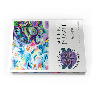 Darstellung des Puzzle Motivs Magical Dolphins and Turtles - Sheena Pike 500 Puzzle Schachtel Ansicht3