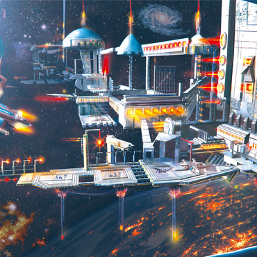 Darstellung des Puzzle Motivs Space Station Landing Bay - Anthony Christou 1000 Puzzle 3D Modell