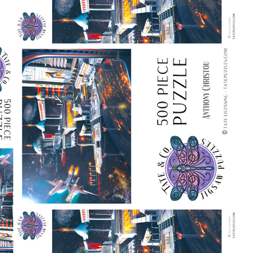 Darstellung des Puzzle Motivs Space Station Landing Bay - Anthony Christou 500 Puzzle Schachtel 3D Modell