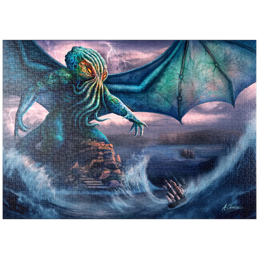 Darstellung des Puzzle Motivs puzzleplate Cthulu Lovecraft Horror - Anthony Christou 1000 Puzzle