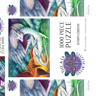 Darstellung des Puzzle Motivs Furry Cute dragon - Anthony Christou 1000 Puzzle Schachtel 3D Modell