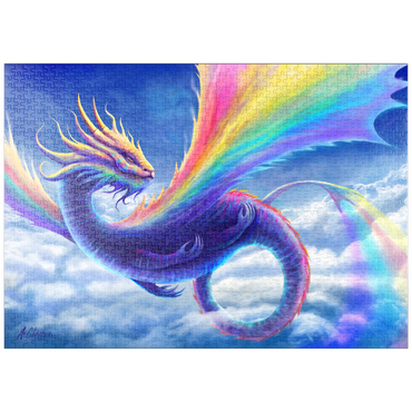 Darstellung des Puzzle Motivs puzzleplate Rainbow Dragon - Anthony Christou 1000 Puzzle