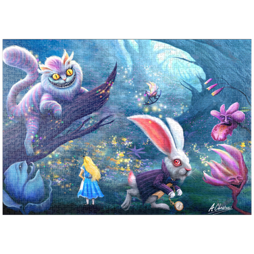 Darstellung des Puzzle Motivs puzzleplate Alice in Wonderland & Cheshire Cat - Anthony Christou 1000 Puzzle