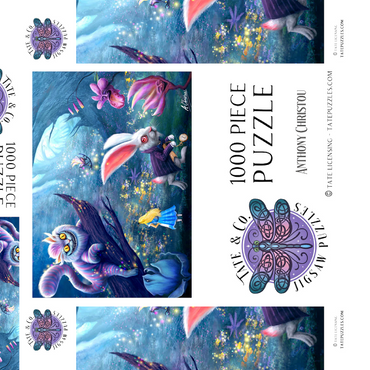 Darstellung des Puzzle Motivs Alice in Wonderland & Cheshire Cat - Anthony Christou 1000 Puzzle Schachtel 3D Modell