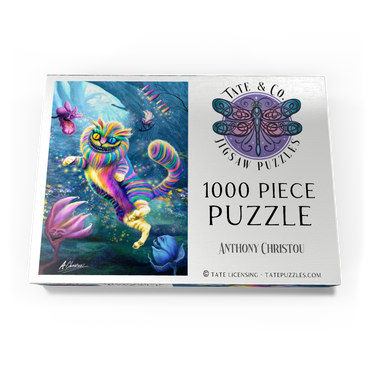 Darstellung des Puzzle Motivs Rainbow Cheshire Cat, Alice in Wonderland - Anthony Christou 1000 Puzzle Schachtel Ansicht3