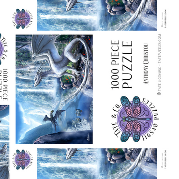 Darstellung des Puzzle Motivs Waterfall dragons -Anthony Christou 1000 Puzzle Schachtel 3D Modell