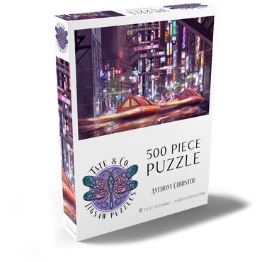 Darstellung des Puzzle Motivs Future Tokyo Cyberpunk - Anthony Christou 500 Puzzle Schachtel Ansicht2