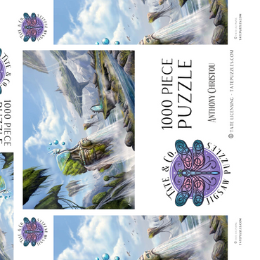 Darstellung des Puzzle Motivs –Waterfalls Dreamscape Argolida Surreal Landscape -Anthony Christou 1000 Puzzle Schachtel 3D Modell