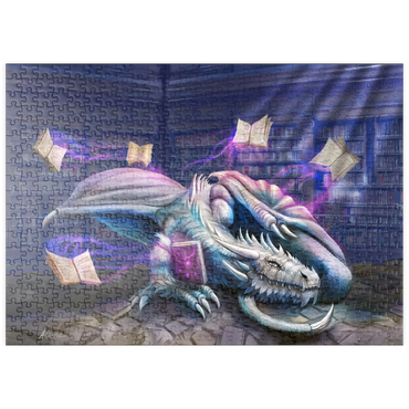 Darstellung des Puzzle Motivs puzzleplate Helios Library Dragon - Anthony Christou 500 Puzzle