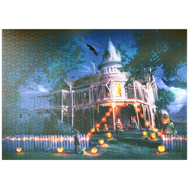 Darstellung des Puzzle Motivs puzzleplate Halloween Haunted House - Anthony Christou 1000 Puzzle