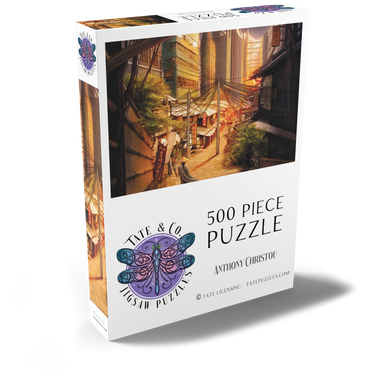 Darstellung des Puzzle Motivs Cyberpunk Tokyo Markets Japan - Anthony Christou 500 Puzzle Schachtel Ansicht2