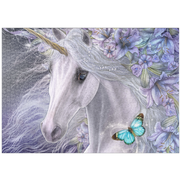 Darstellung des Puzzle Motivs puzzleplate Lillicorn Floral Unicorn - Laurie Prindle 1000 Puzzle