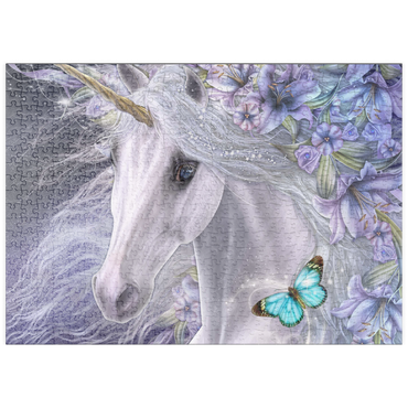 Darstellung des Puzzle Motivs puzzleplate Lillicorn Floral Unicorn - Laurie Prindle 500 Puzzle