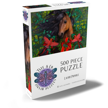 Darstellung des Puzzle Motivs Merry Morgan Christmas Horse - Laurie Prindle 500 Puzzle Schachtel Ansicht2