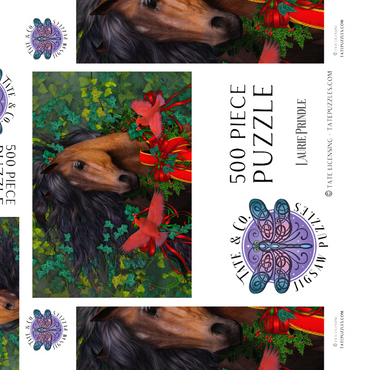 Darstellung des Puzzle Motivs Merry Morgan Christmas Horse - Laurie Prindle 500 Puzzle Schachtel 3D Modell