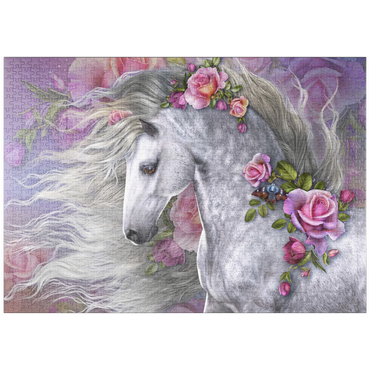 Darstellung des Puzzle Motivs puzzleplate Summer Rose Horse - Laurie Prindle 1000 Puzzle