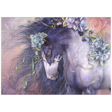 Darstellung des Puzzle Motivs puzzleplate Spring Blossom Horse - Laurie Prindle 1000 Puzzle