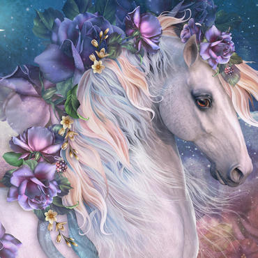 Darstellung des Puzzle Motivs MoonFlower Horse - Laurie Prindle 1000 Puzzle 3D Modell