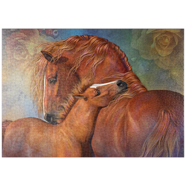 Darstellung des Puzzle Motivs puzzleplate MotherLove Horse Laurie Prindle 1000 Puzzle