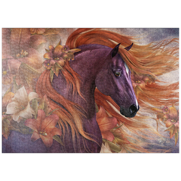 Darstellung des Puzzle Motivs puzzleplate Autumn Fire II Horse Laurie Prindle 1000 Puzzle