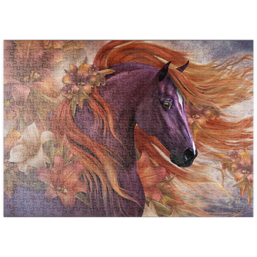 Darstellung des Puzzle Motivs puzzleplate Autumn Fire II Horse Laurie Prindle 500 Puzzle
