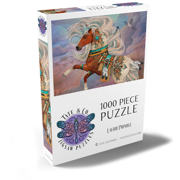 Darstellung des Puzzle Motivs Redrock Mystic Horse Laurie Prindle 1000 Puzzle Schachtel Ansicht2