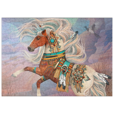 Darstellung des Puzzle Motivs puzzleplate Redrock Mystic Horse Laurie Prindle 500 Puzzle