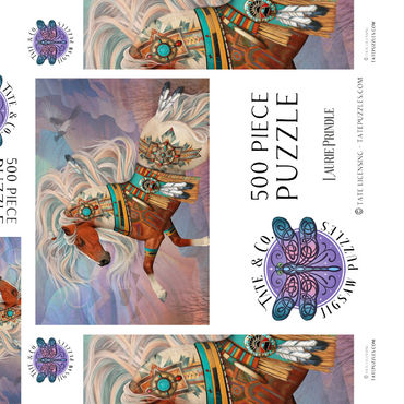 Darstellung des Puzzle Motivs Redrock Mystic Horse Laurie Prindle 500 Puzzle Schachtel 3D Modell