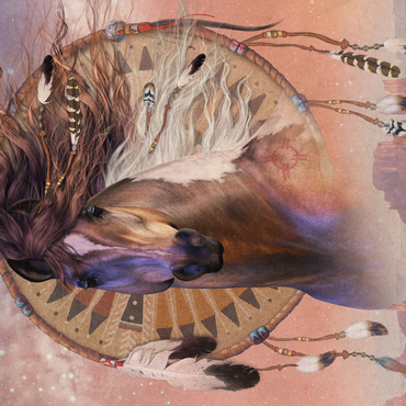 Darstellung des Puzzle Motivs Native Son Native American Horse Laurie Prindle 1000 Puzzle 3D Modell