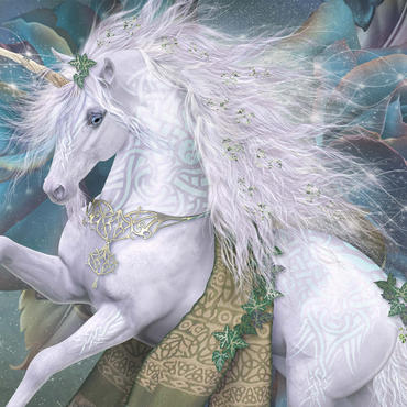 Darstellung des Puzzle Motivs Kieran Unicorn Laurie Prindle 1000 Puzzle 3D Modell