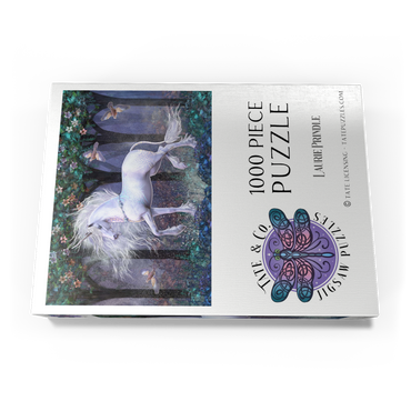 Darstellung des Puzzle Motivs Sacred Grove Unicorn Laurie Prindle 1000 Puzzle Schachtel Ansicht3
