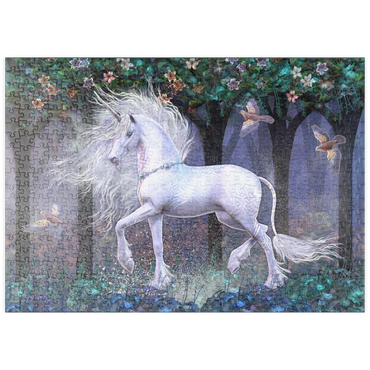 Darstellung des Puzzle Motivs puzzleplate Sacred Grove Unicorn Laurie Prindle 500 Puzzle