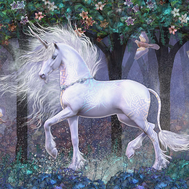 Darstellung des Puzzle Motivs Sacred Grove Unicorn Laurie Prindle 500 Puzzle 3D Modell