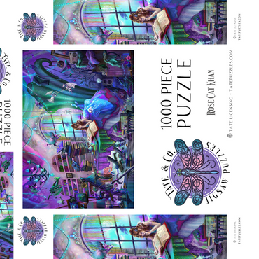 Darstellung des Puzzle Motivs Magic Study Violet Edition - Rose Cat Khan 1000 Puzzle Schachtel 3D Modell