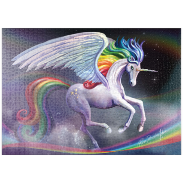 Darstellung des Puzzle Motivs puzzleplate Rainbow Dancer Unicorn - Rose Cat Khan 1000 Puzzle