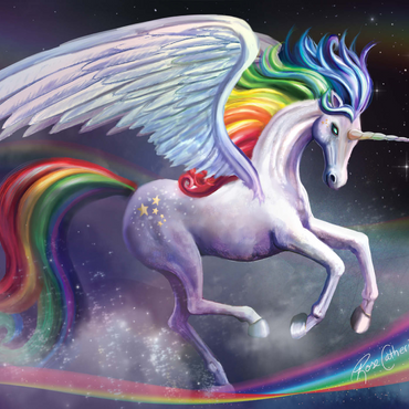 Darstellung des Puzzle Motivs Rainbow Dancer Unicorn - Rose Cat Khan 1000 Puzzle 3D Modell